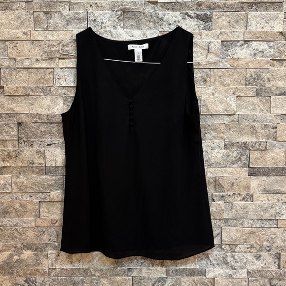 White House Black Market Tops - White House Black Market Black Sleeveless V-Neck Blouse